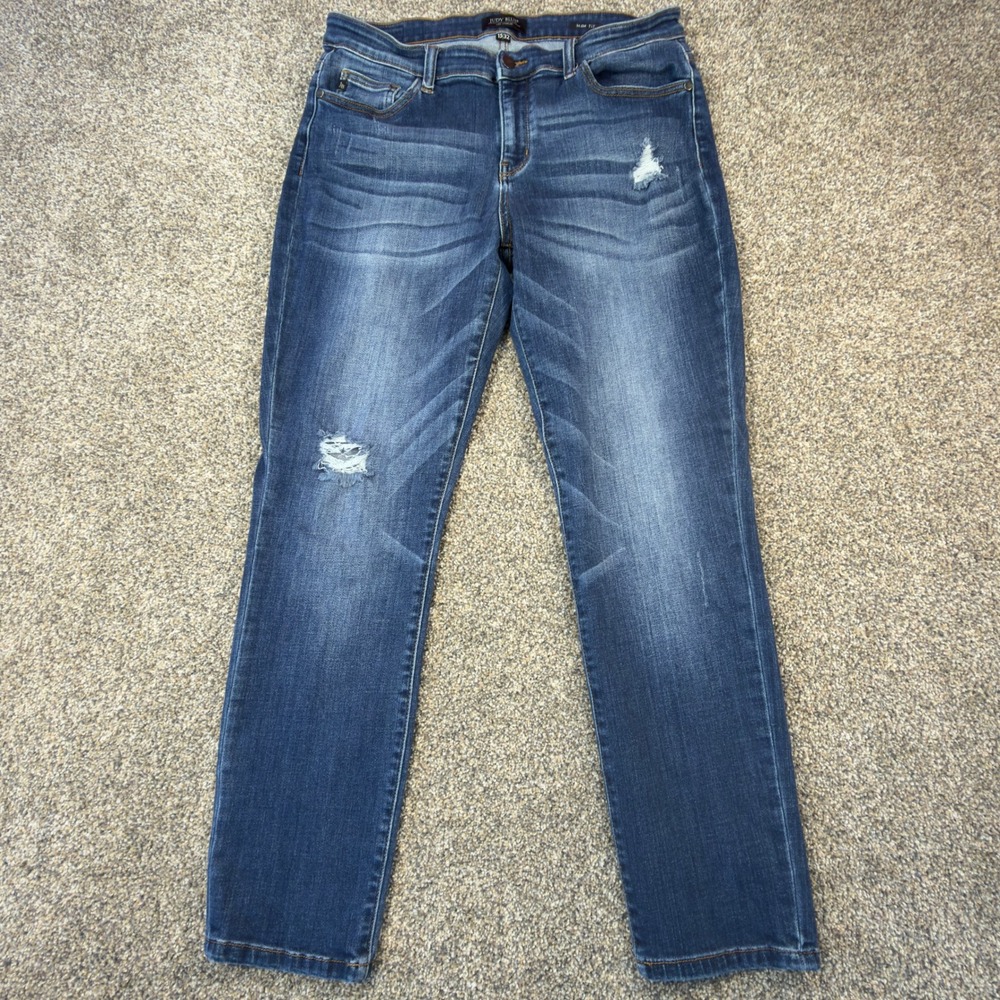 Judy Blue Slim Fit Distressed Medium Wash Jeans 15/32 JB82104DK Skinny Denim